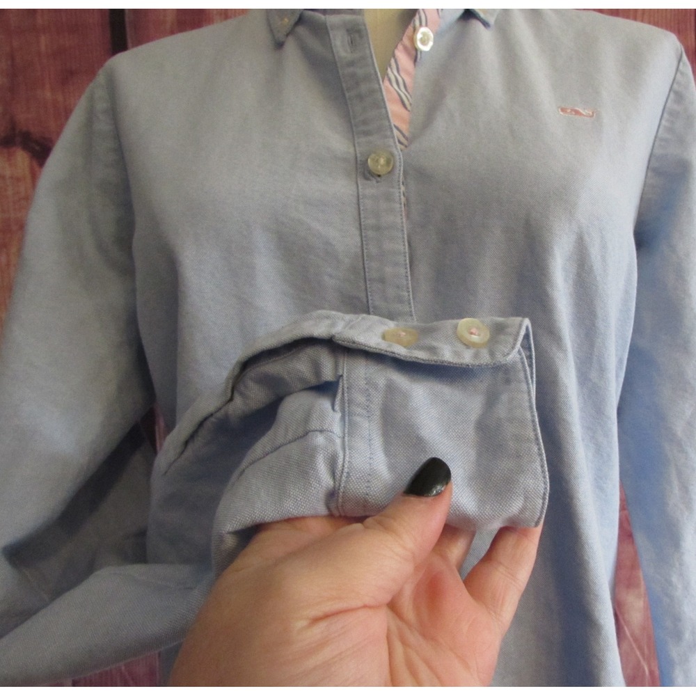 Vineyard Vines Women's Murray Oxford Button Down Shirt Blue Sz 6 Preppy Academia - Picture 7 of 11